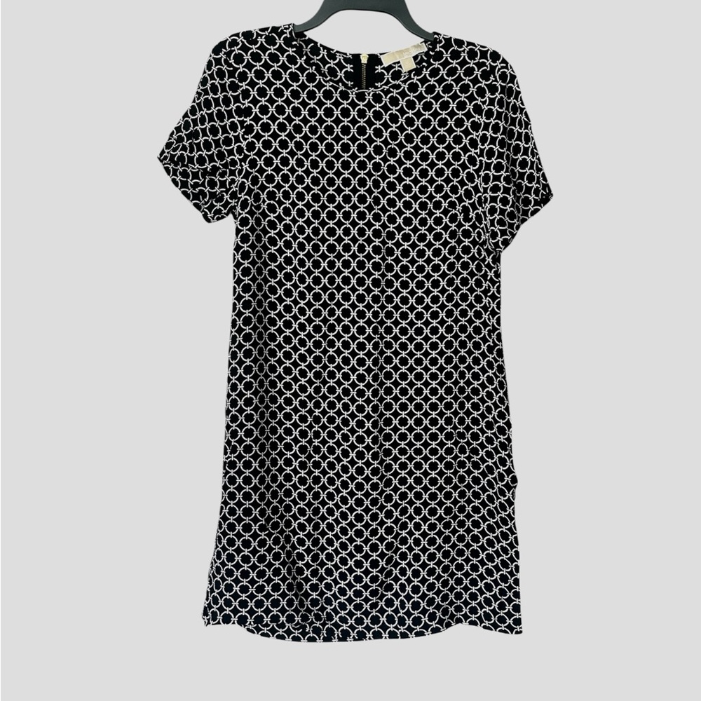 MICHAEL Michael Kors Black and White Chain Pattern Dress